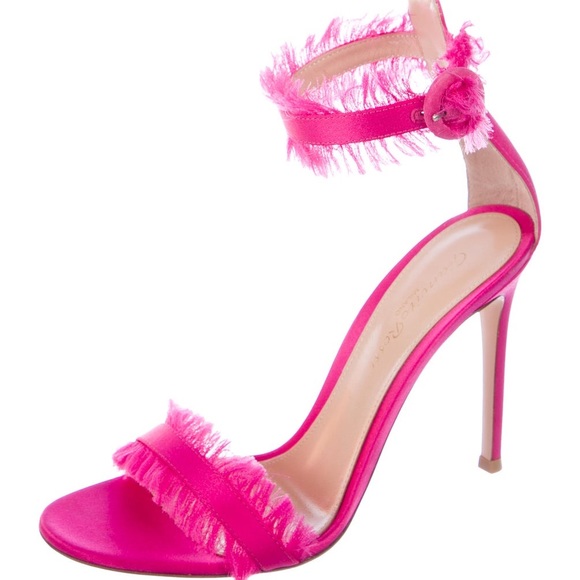 GIANVITO ROSSI Satin Ankle-Strap Sandals - Picture 2 of 8